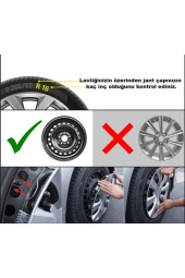 15'' Inç Fiat Linea Jant Kapağı 4 Adet Çelik Jant Görünümlü Parlak Siyah 5110syh thumbnail 2