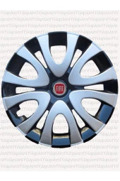 Fiat 15 INC SİYAH-GRİ RENKLİ JANT KAPAĞI KIRILMAZ 5730G6fiat - 1