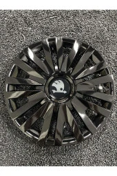 Skoda 15" Inç Inç Kırılmaz Jant Kapağı 4 Adet Siyah Uyumlu 5911syhskoda - 1