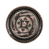 Erzincan El İşlemeli Bakır 35 CM YUVARLAK TEPSİ MİNELİ - 1