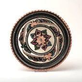 Erzincan El İşlemeli Bakır 35 CM YUVARLAK TEPSİ MİNELİ - 7