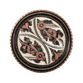 Erzincan El İşlemeli Bakır 35 CM YUVARLAK TEPSİ MİNESİZ - 1