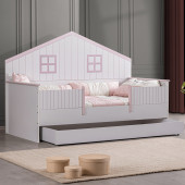 Setay Brüksel Yavrulu Montessori Yatak Karyola - Pembe 90x190 cm - 1