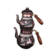 Erzincan El İşlemeli Bakır ÇAYDANLIK NO:0 MİNELİ - 1