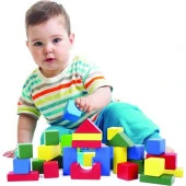 Ahşap Blok 40 Parça Renkli / - 1