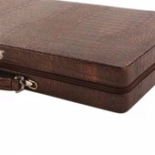 Star Özel Deri Fermuarlı Çanta Tavla Büyük - 3