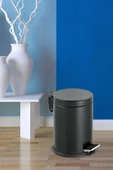 Groove 12 Litre Paslanmaz Pedallı Siyah Çöp Kovası Ev Ofis Banyo Mutfak - 4