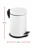 16 Litre Paslanmaz Pedallı Beyaz Çöp Kovası Ev Ofis Banyo Mutfak thumbnail 5