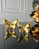 Dekoratif 2 Li Biblo Kelebek Mini Süs Gold Colour - 1