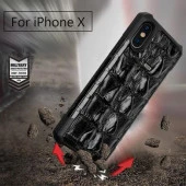 iPhone 7 Kılıf Crocow Kapak Timsah Deri Desenli Gerçek Deri Arka Kapak - 7