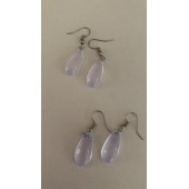 Şeffaf Renk Gece Mavi Neon Olan Damla Şekilli Gümüş Aksesuarlı Küpe Epoksi El Yapımı Hediyelik thumbnail 6