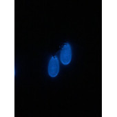 Şeffaf Renk Gece Mavi Neon Olan Damla Şekilli Gümüş Aksesuarlı Küpe Epoksi El Yapımı Hediyelik thumbnail 7