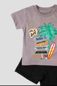 Palmiye Bakılı Tişört Ve Kapri 2'li Takım thumbnail 3