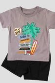 Palmiye Bakılı Tişört Ve Kapri 2'li Takım thumbnail 2