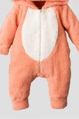 Kışlık Tatlı Peluş Tavşanlı Bebek Welsoft Kapüşonlu Tulum - 3
