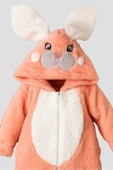 Kışlık Tatlı Peluş Tavşanlı Bebek Welsoft Kapüşonlu Tulum - 8