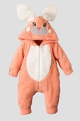 Kışlık Tatlı Peluş Tavşanlı Bebek Welsoft Kapüşonlu Tulum - 1