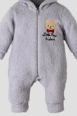 Tatlı peluş ayıcıklı kapüşonlu bebek tulum - 4