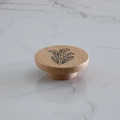 Ahşap Düğme Ters Lale Desenli Kulp Tek Vidalı Çekmece Mutfak Mobilya Dolabı Dolap Kulpu Kulbu Kulpla thumbnail 4