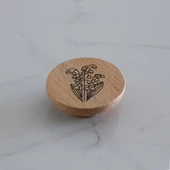 Ahşap Düğme Ters Lale Desenli Kulp Tek Vidalı Çekmece Mutfak Mobilya Dolabı Dolap Kulpu Kulbu Kulpla thumbnail 5