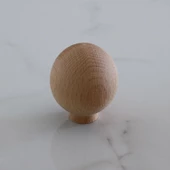 Ahşap Küre Düğme Kulp Tek Vidalı Çekmece Mobilya Mutfak Dolabı Dolap Kulpu Kulbu Kulpları - 4