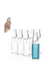 10 Adet 50 Ml Beyaz Sprey Kapaklı Kozmetik  Cep Çanta Dezenfektan  Parfüm Şişesi - 1