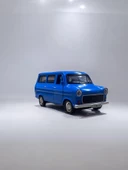 Nostaljik Metal Çek Bırak Ford Sesli ve Işıklı Minibüs Mavi ( 1/36 Ölçek ) - 2
