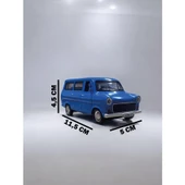 Nostaljik Metal Çek Bırak Ford Sesli ve Işıklı Minibüs Mavi ( 1/36 Ölçek ) - 3