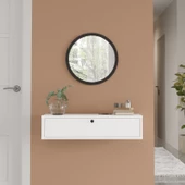 L'occi Concept Cosmia Aynalı 80 cm Kapaklı Duvara Monte Dresuar Beyaz CS3-WB - 2