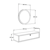 L'occi Concept Cosmia Aynalı 80 cm Kapaklı Duvara Monte Dresuar Beyaz CS3-WB - 6