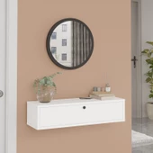 L'occi Concept Cosmia Aynalı 80 cm Kapaklı Duvara Monte Dresuar Beyaz CS3-WB - 3