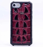 iPhone 7 Plus Kılıf Crocow Kapak Timsah Deri Desenli Gerçek Deri Arka Kapak - 1