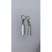 Şeffaf Renk Gece Mavi Neon Olan Çubuk Şekilli Gümüş Aksesuarlı Küpe Epoksi El Yapımı Hediyelik thumbnail 6