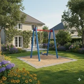 Park Salıncak Tekli, Klasik Salıncak Modeli, Standart Korkuluklu Koltuk thumbnail 5