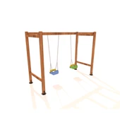 Ahşap Salıncak ASL02, Park Salıncağı 2'li Model - 3