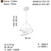 Lucea BENESSE KAHVE LEDLI SARKIT 50W 3000K - 5