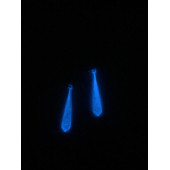 Şeffaf Renk Gece Mavi Neon Olan Gümüş Aksesuar Küçük Piramit Şekil Sallantılı Epoksi Küpe Hediyelik thumbnail 8