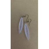 Şeffaf Renk Gece Mavi Neon Olan Gümüş Aksesuar Büyük Simetrik Şekil Sallantılı Epoksi Küpe Hediyelik thumbnail 4