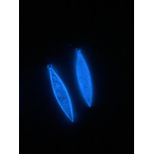 Şeffaf Renk Gece Mavi Neon Olan Gümüş Aksesuar Büyük Simetrik Şekil Sallantılı Epoksi Küpe Hediyelik thumbnail 6