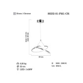 Lucea Belly K.Boy Ledli Tekli Sarkıt - Krom 38W - 3