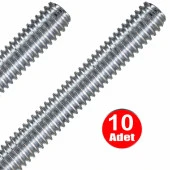 Aletçantam M5 Gijon Tij Rot Saplama 1 Metre Uzun Civata Dın 975 Beyaz Vida -10 Adet - 1