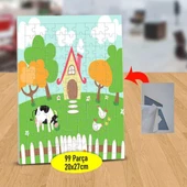 Çiftlikteki Otlayan İnek 99 Parça Puzzle Yapboz Tablo-2147502811 - 1