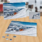 Dağda Kayak Yapan İnsan 99 Parça Puzzle Yapboz-p049 - 1