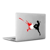 Kırmızı Siyah Kick Boks Mac Book Laptop Sticker, Etiket, Çıkartma - 1