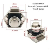 Marelli PUSH karavan ve tekneler için basmalı dolap ve çekmece kilidi - 2