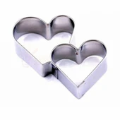 Kek Kurabiye Ve Pasta Kalıbı Metal Kalp İkili 8 CM - 1