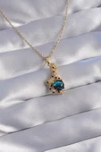 316L Çelik Zincir Gold Renk Zirkon Taşlı Panter Figürlü Gezegen Kolye - TJ-BKO8781 - 1