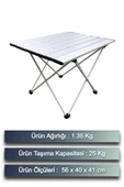 Kamp Masası Piknik Masası Balkon Masası Hafif Taşınabilir Çok Amaçlı Katlanır Alüminyum Kamp Masa - 1