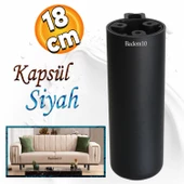 Kapsül Ayak Mobilya Yükseltici Kanepe Tv Ünitesi Koltuk Ayağı Konsol Ayakları Mat Siyah 18 Cm - 1