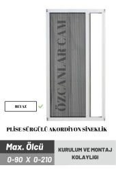 Plise Pileli Sürgülü Sineklik 0-90 X 0-210 Cm(çelik Kapı, Ahşap Kapı ,pimapen Kapı )pilise - 1